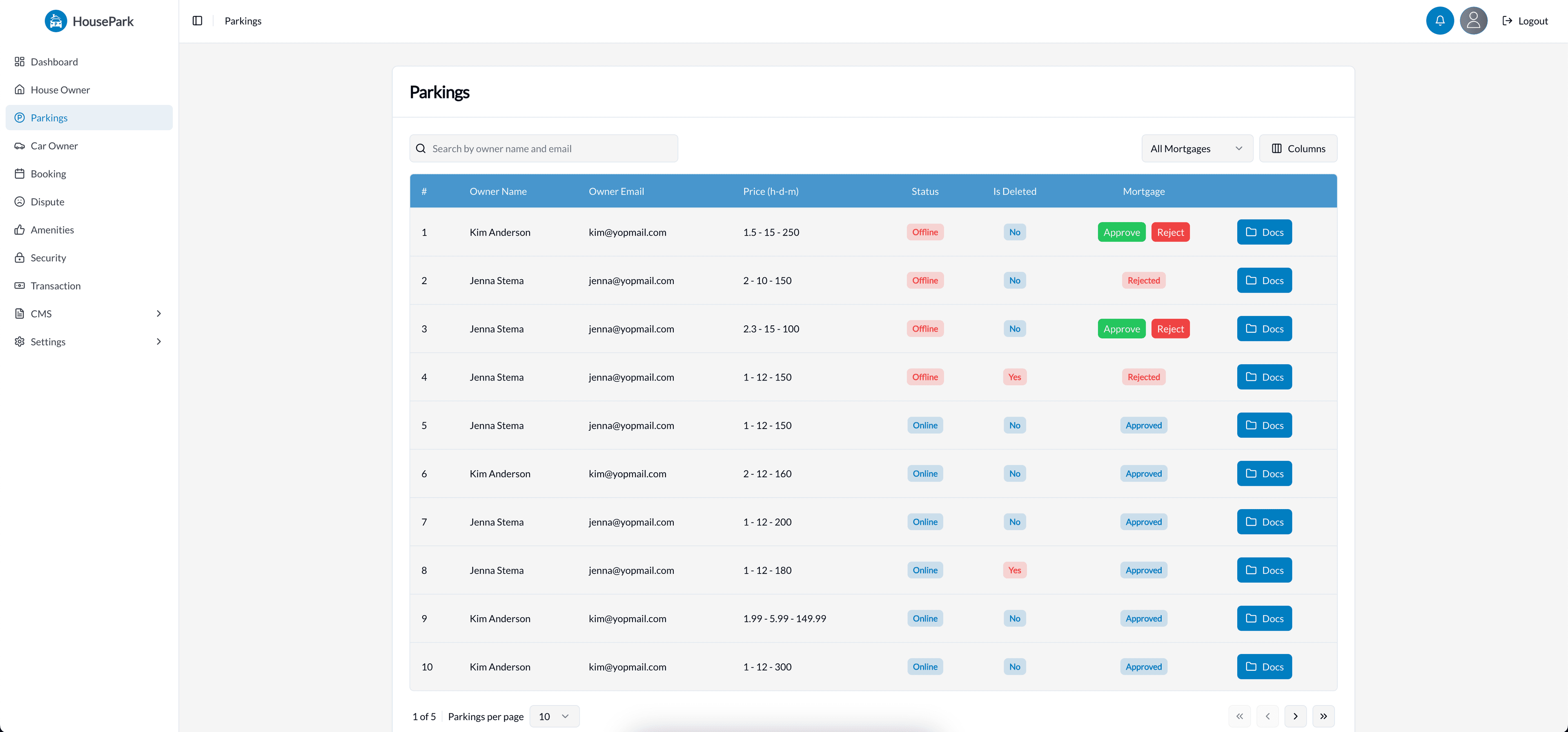 housepark-admin-panel